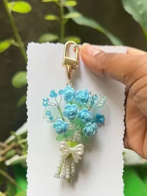 Cornflower Bouquet Charm — handmade by MeShanvi Studio